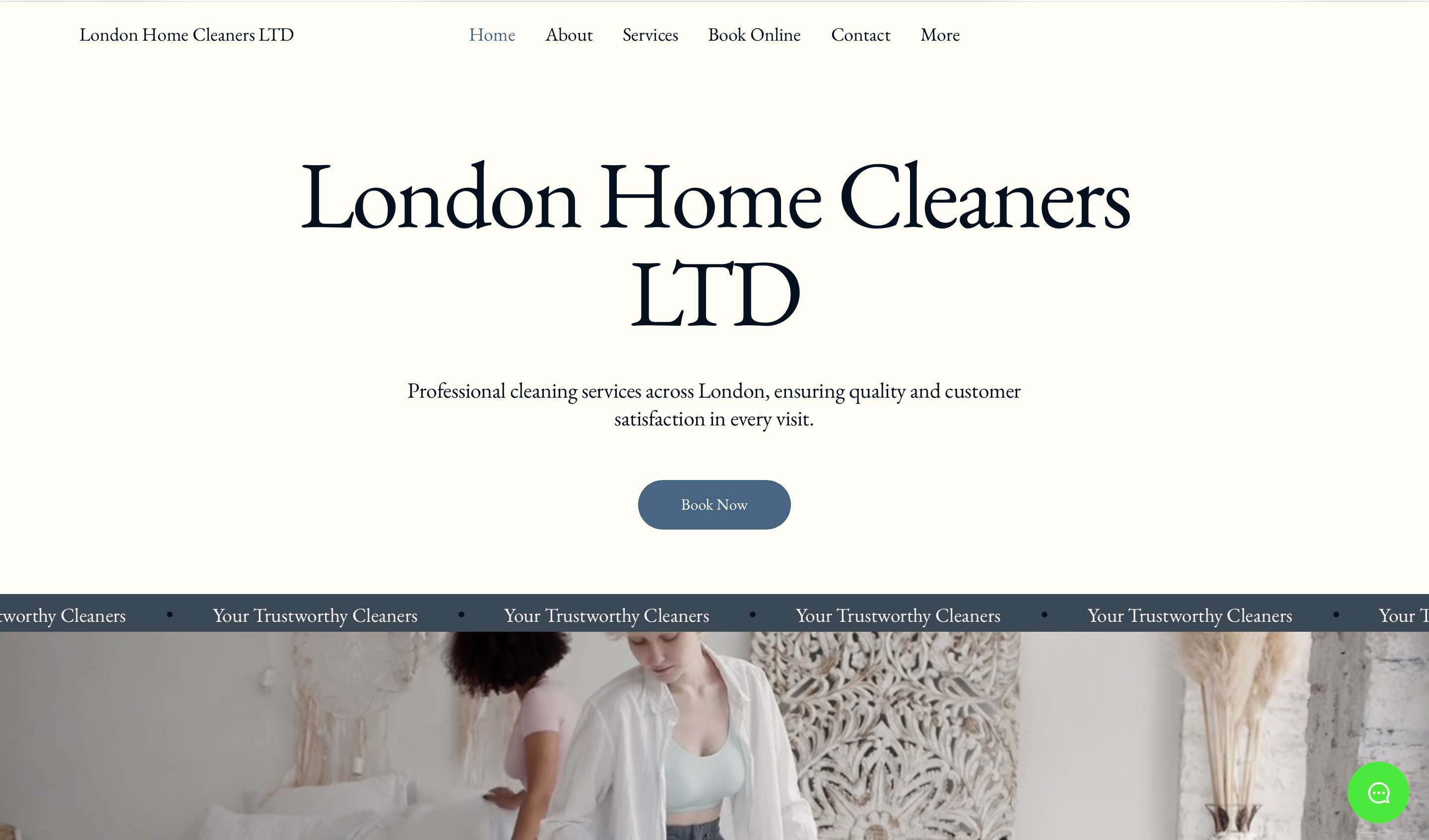 Strona internetowa dla London Home Cleaners LTD